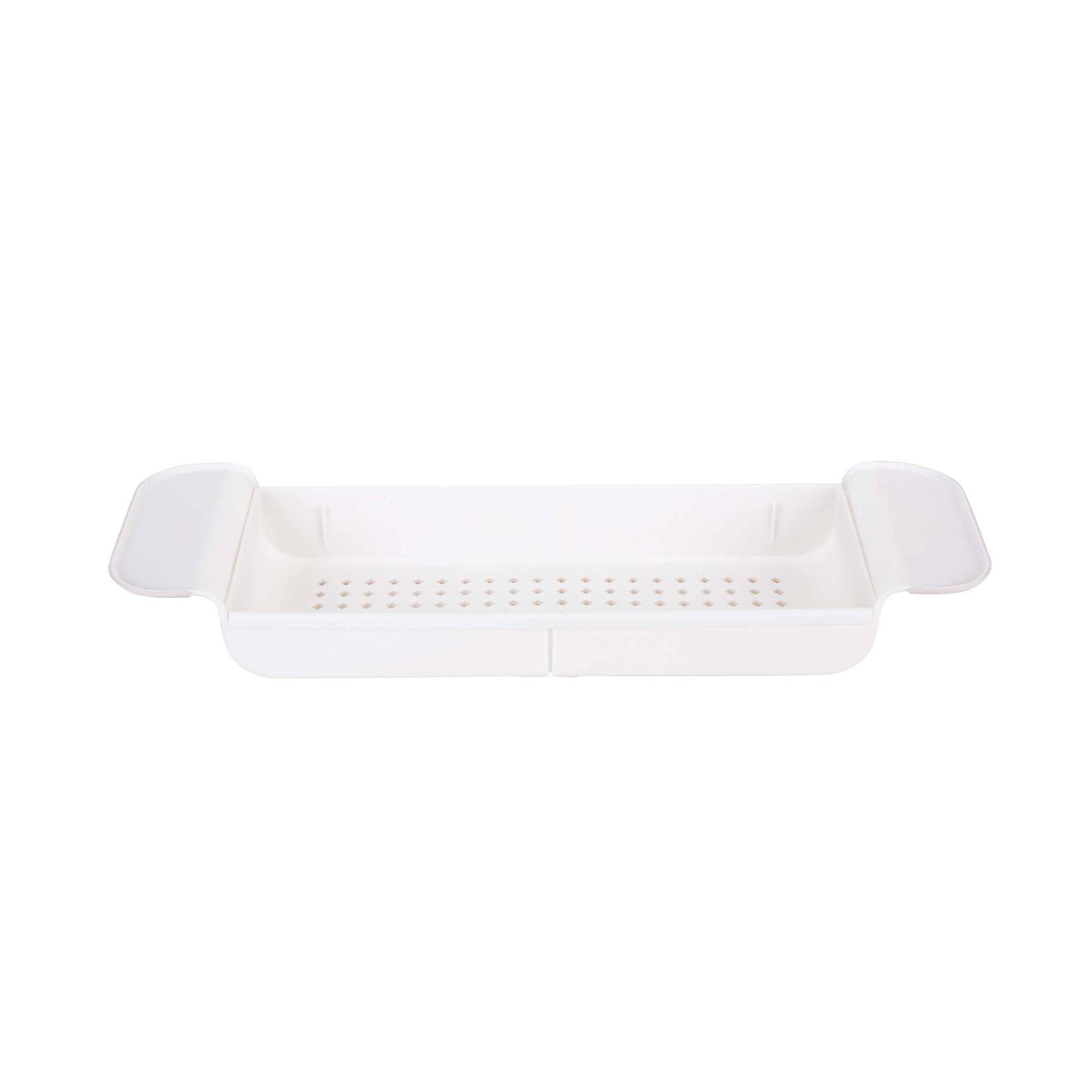 Bath Bliss White Expandable Non-Slip Bathtub Caddy